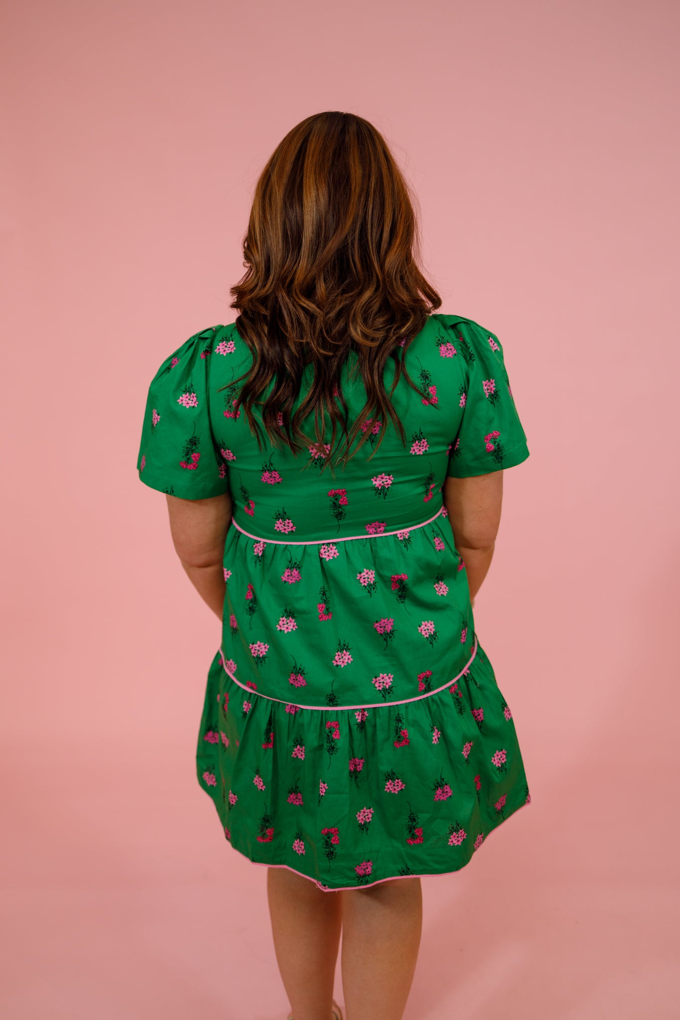 Green Floral Tiered Mini Dress Jaxe + Grace Boutique