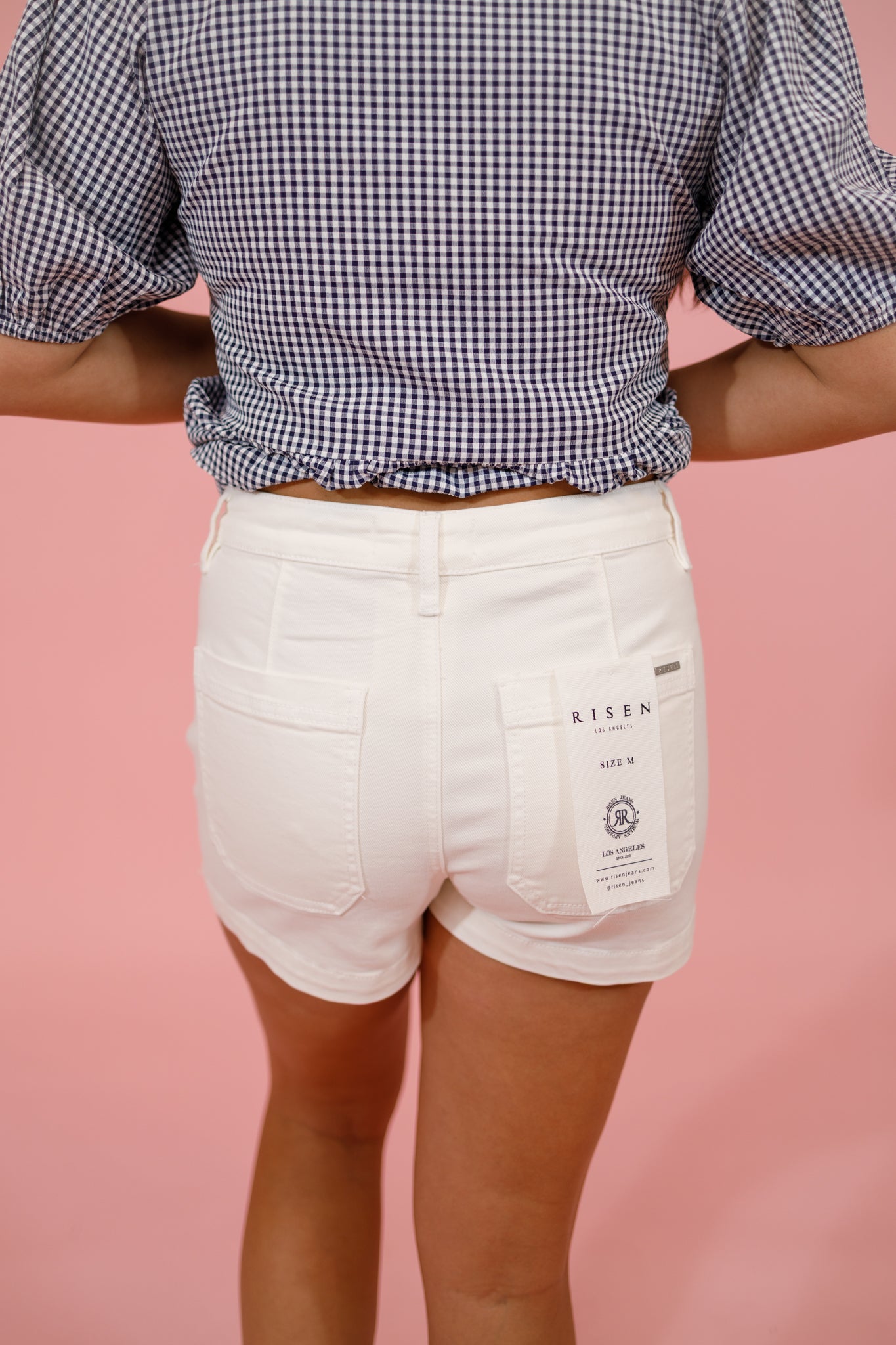 Risen Cream Scallop Pocket Shorts Jaxe + Grace Boutique
