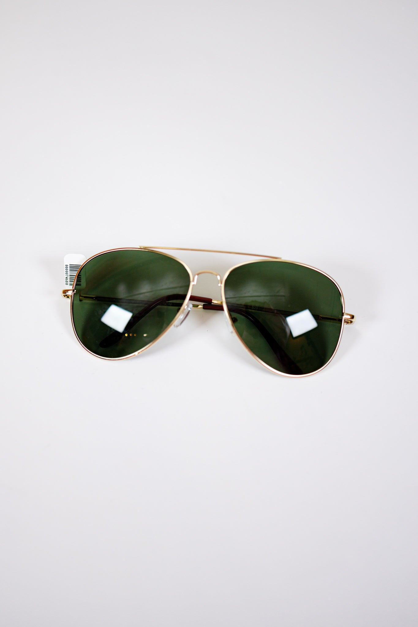 Vintage Aviator Sunglasses for Small Face Narrow Double Bridge Gold Double Bridge Grandpa Metal Gradient Sunglasses with  main image 2