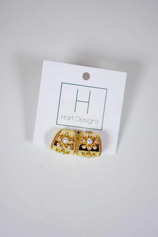 HD Pearl and Gold Statement Hoops