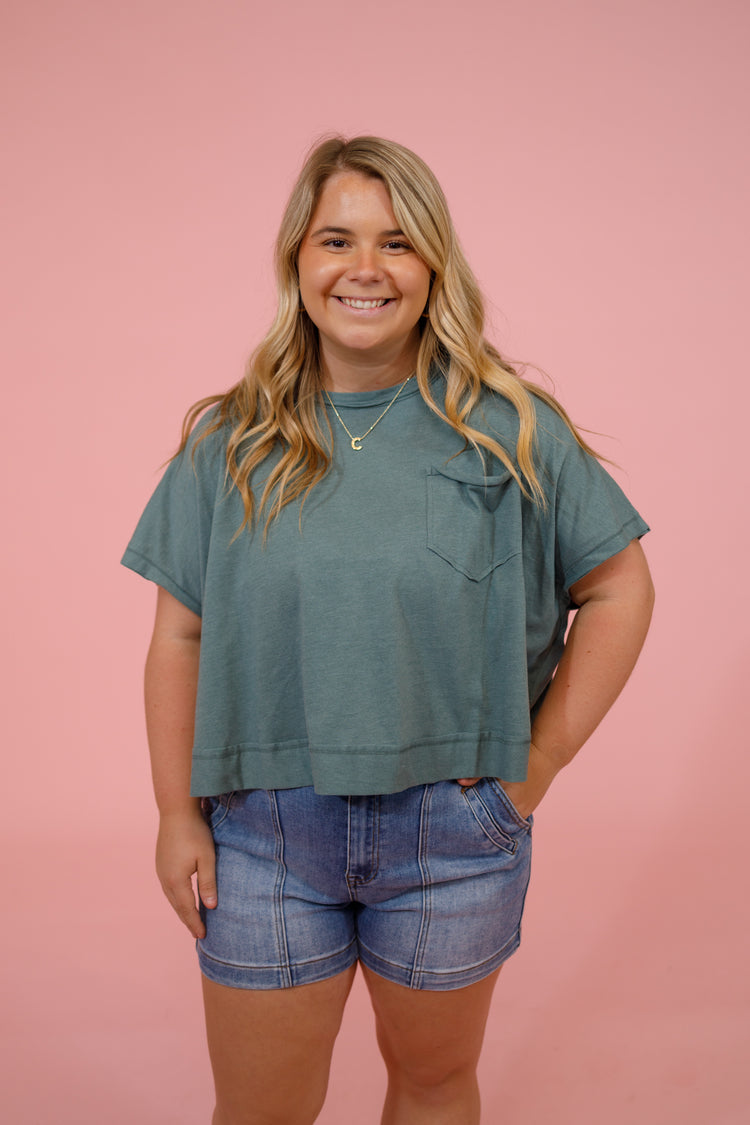 Exposed Seam Boxy Top, H ASH JADE Jaxe + Grace Boutique