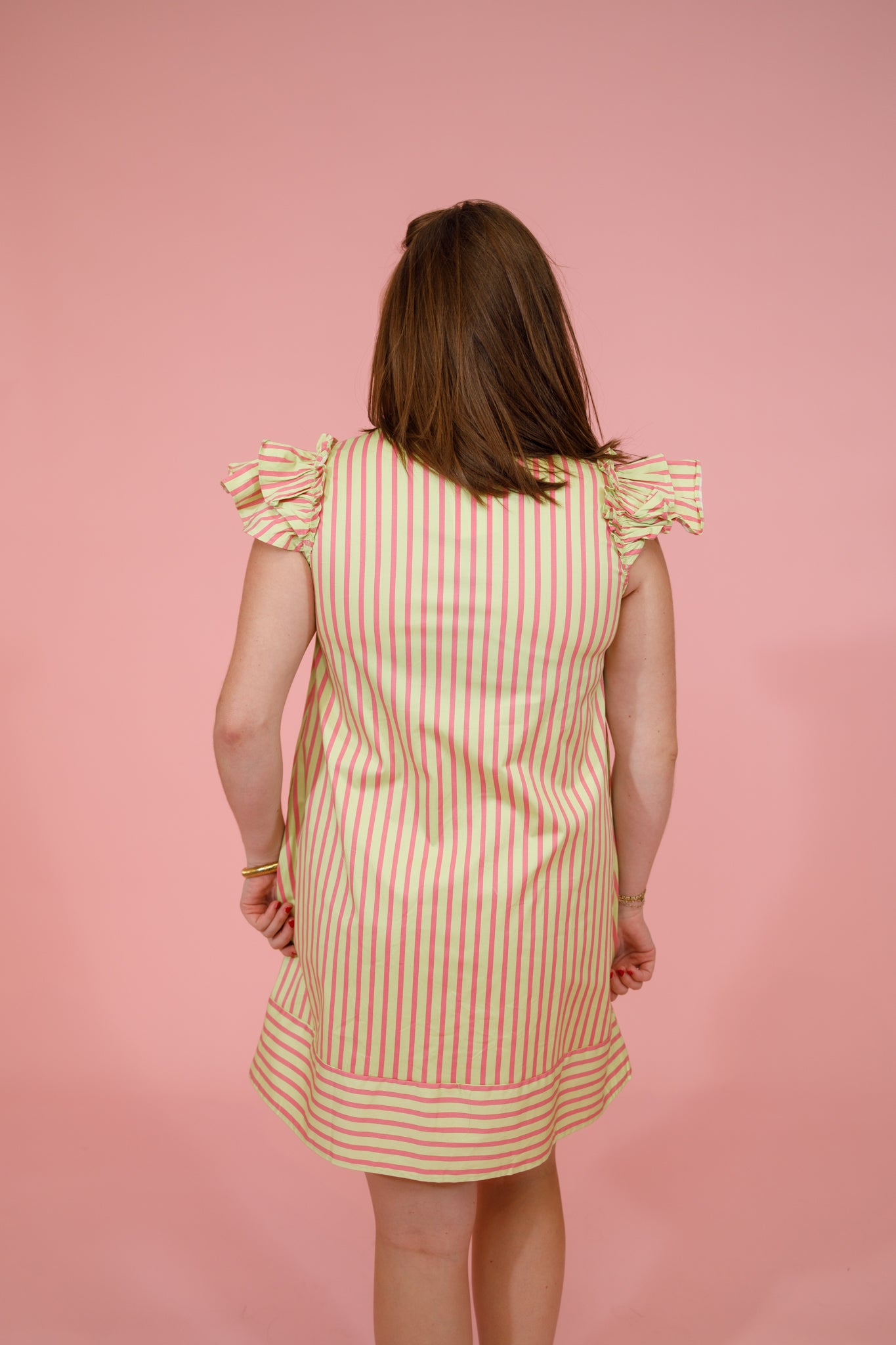 Pink and Lime Vertical Stripe Dress Jaxe + Grace Boutique