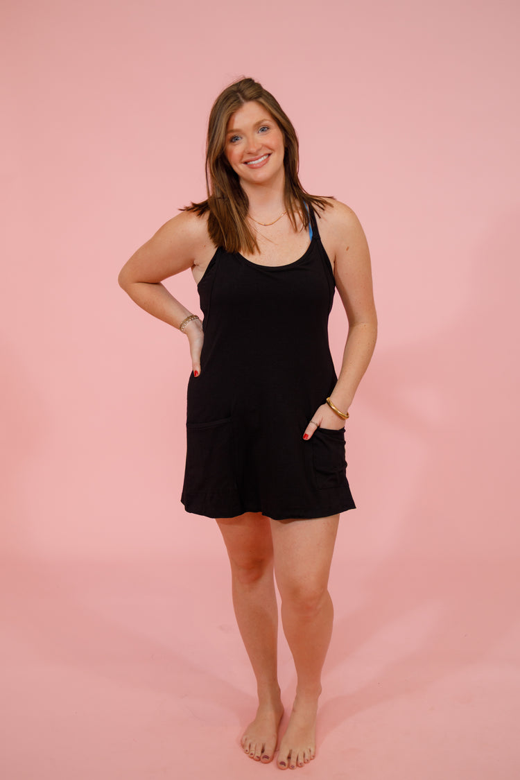 Black Front Pocket Dress Jaxe + Grace Boutique