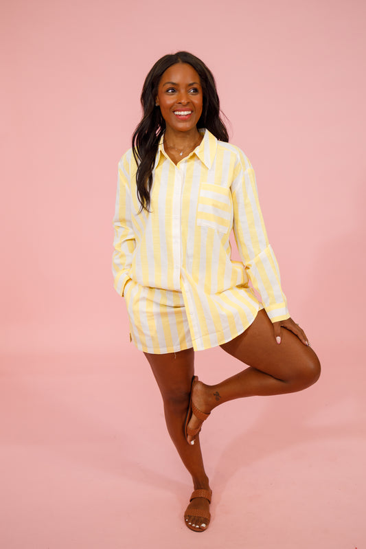 Yellow & White Stripe Set Jaxe + Grace Boutique