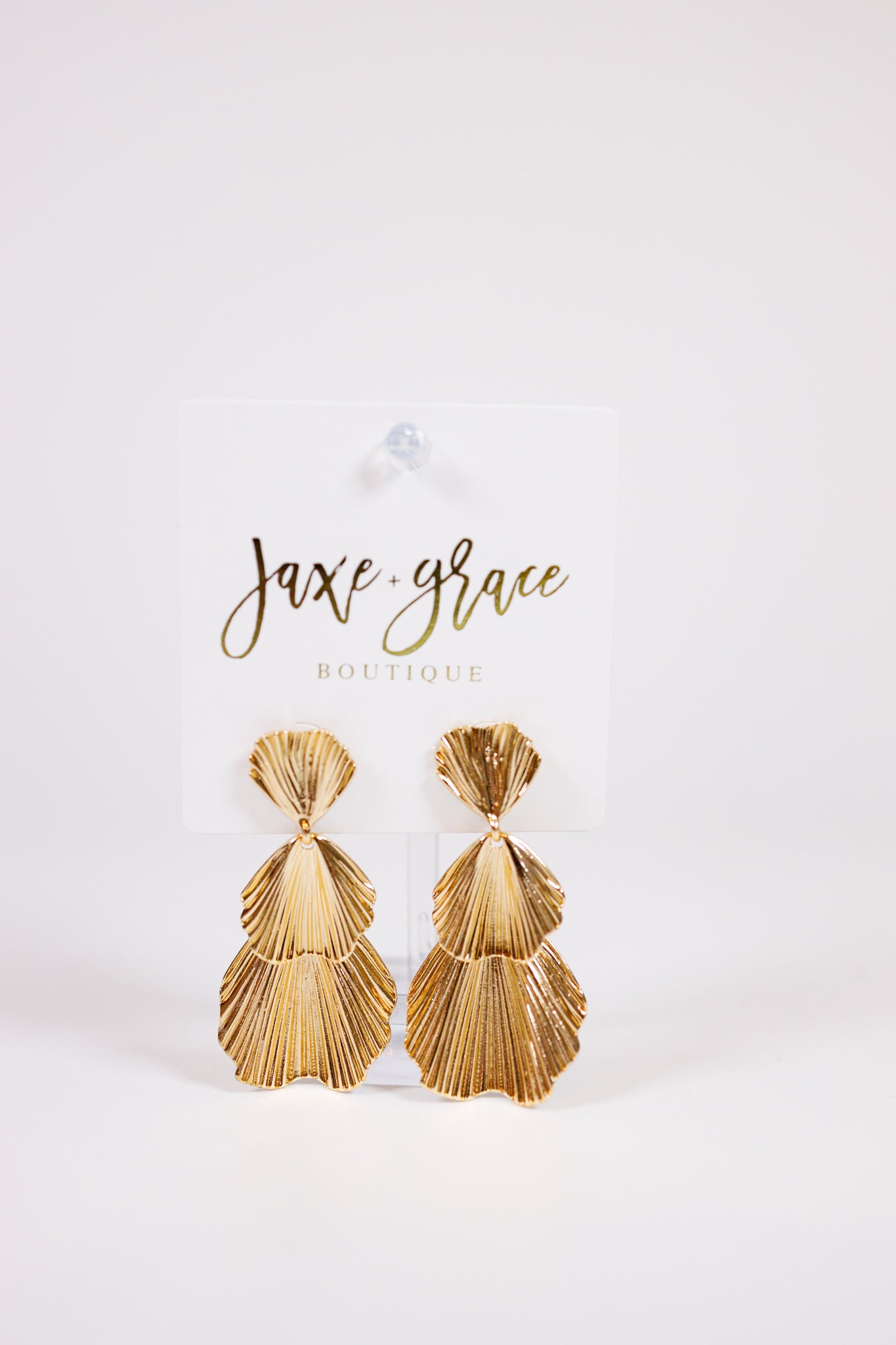 Tiered Gold Shell Earring Jaxe + Grace Boutique