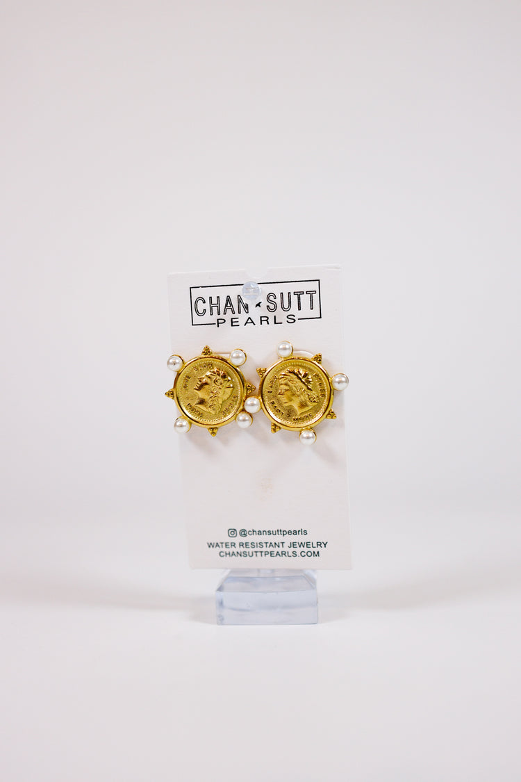 Pearl Coin Earrings Jaxe + Grace Boutique