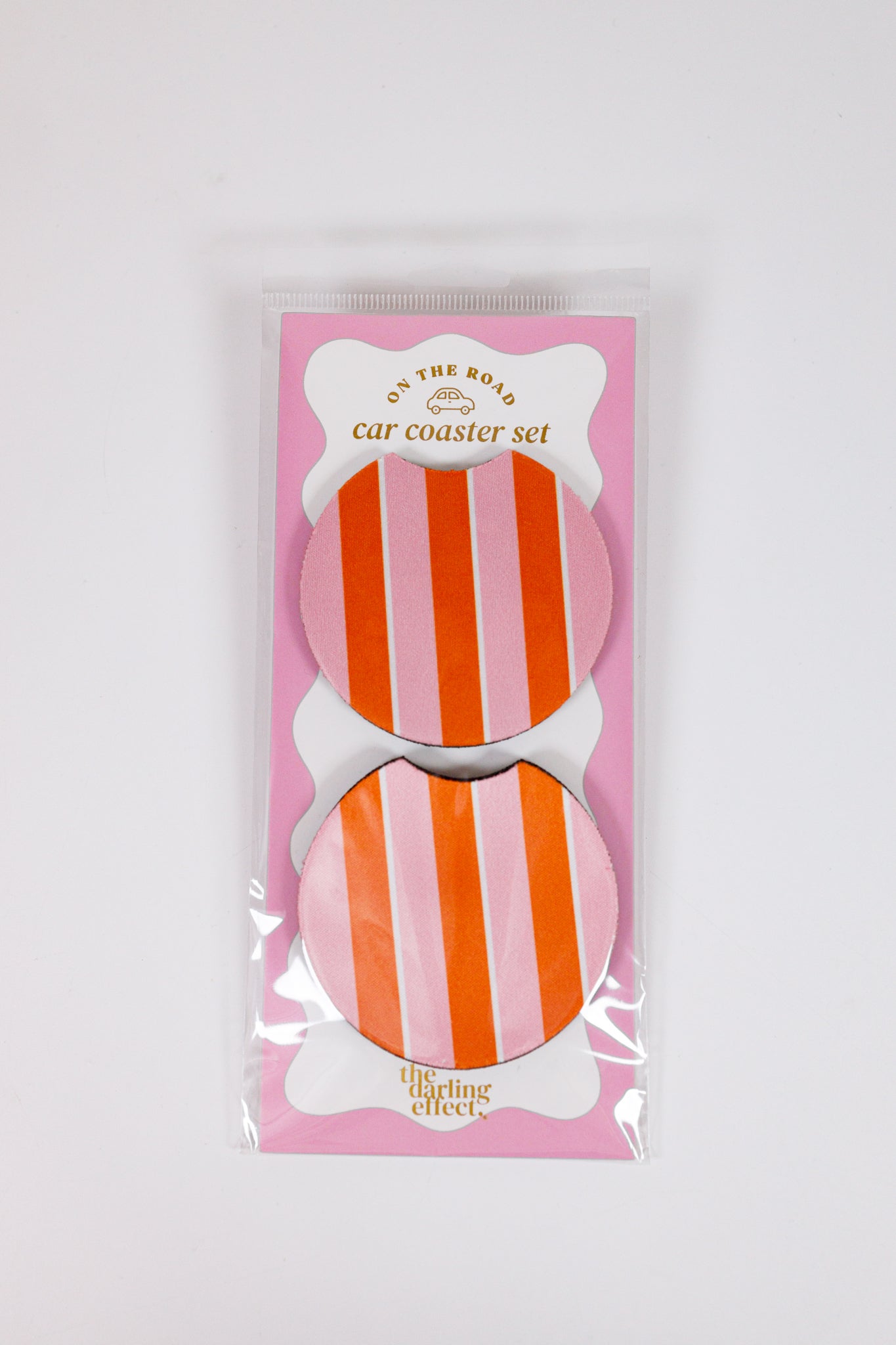 Car Coaster Set - Sicily Stripes Pink Jaxe + Grace Boutique