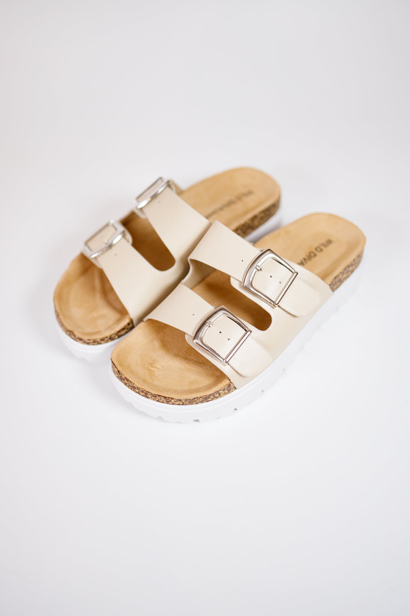 Natural Buckle Detail Sandals Jaxe + Grace Boutique