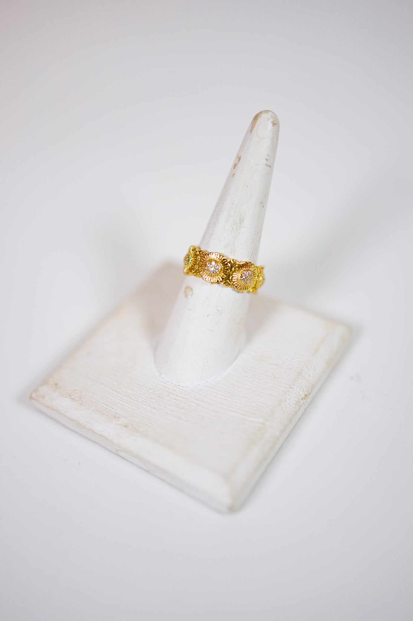 Adjustable Geometric Ring with Dazzling Accents Jaxe + Grace Boutique