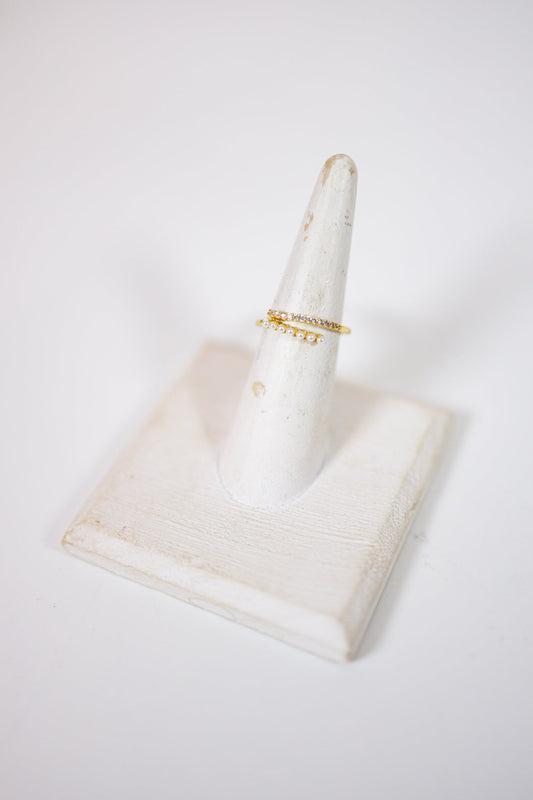 Vintage Geometric Ring with Pearl Accent Jaxe + Grace Boutique