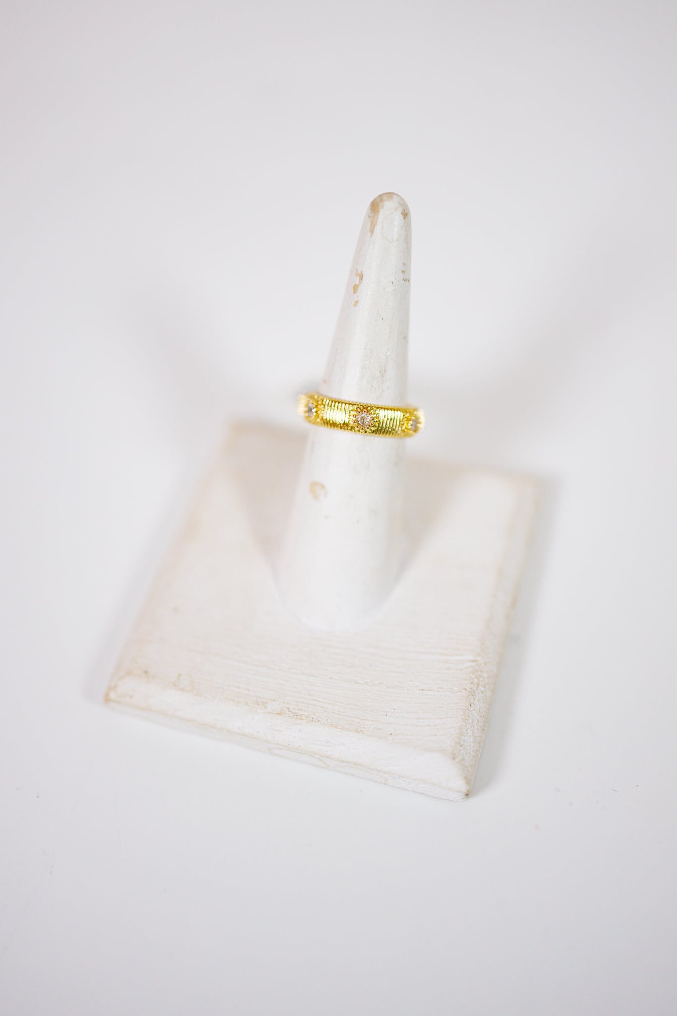 Adjustable Geometric Ring with Dazzling Accents Jaxe + Grace Boutique