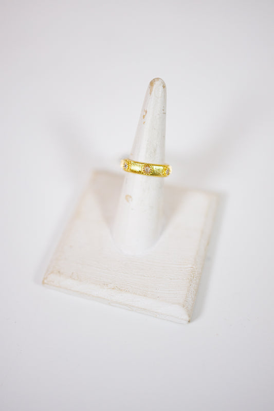 Adjustable Geometric Ring with Dazzling Accents Jaxe + Grace Boutique