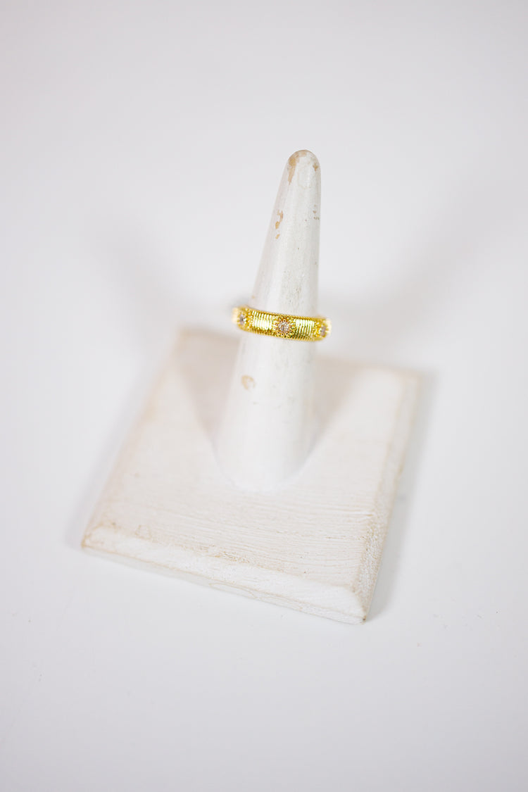 Adjustable Geometric Ring with Dazzling Accents Jaxe + Grace Boutique