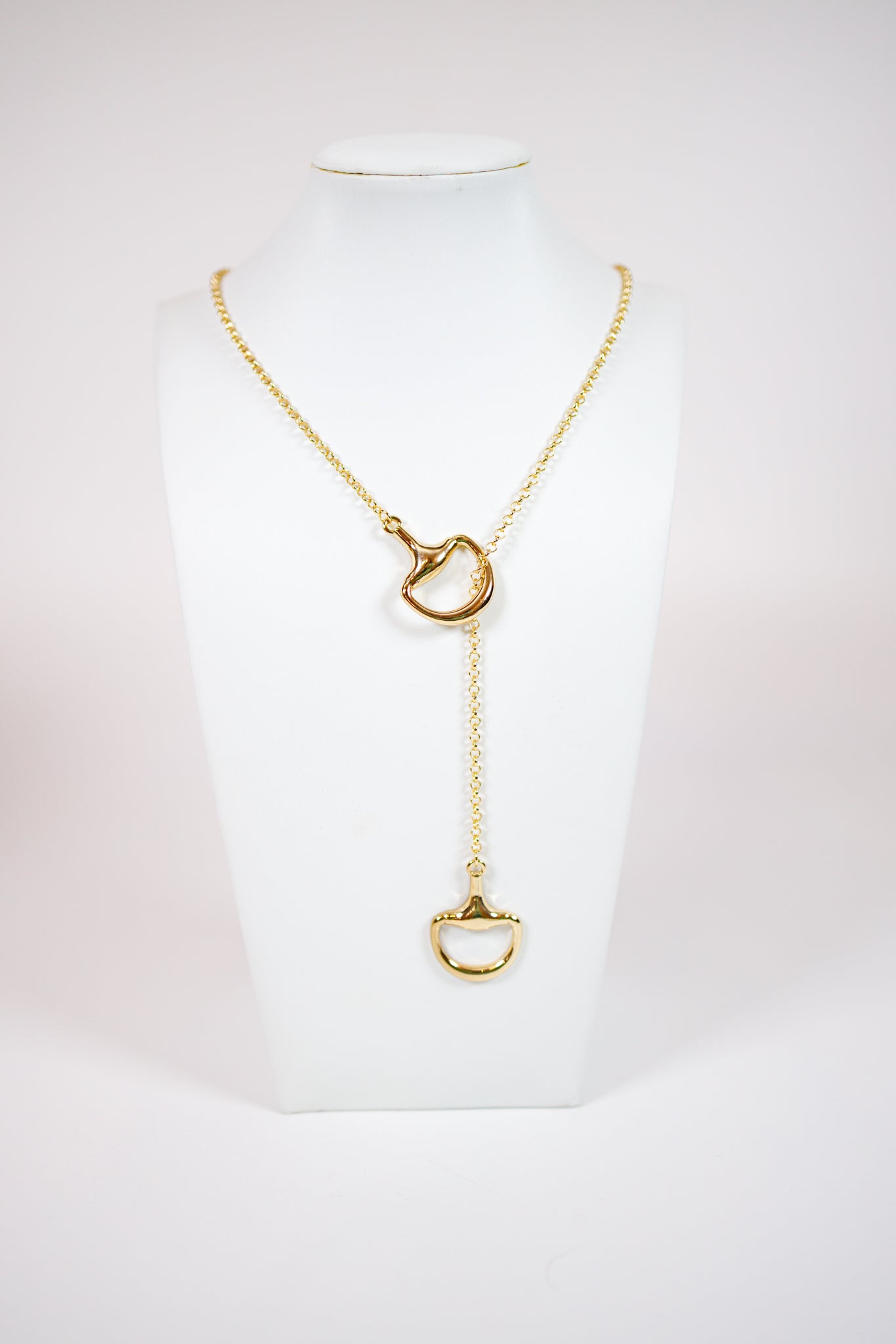 Gold Equestrian Lariat Necklace Jaxe + Grace Boutique