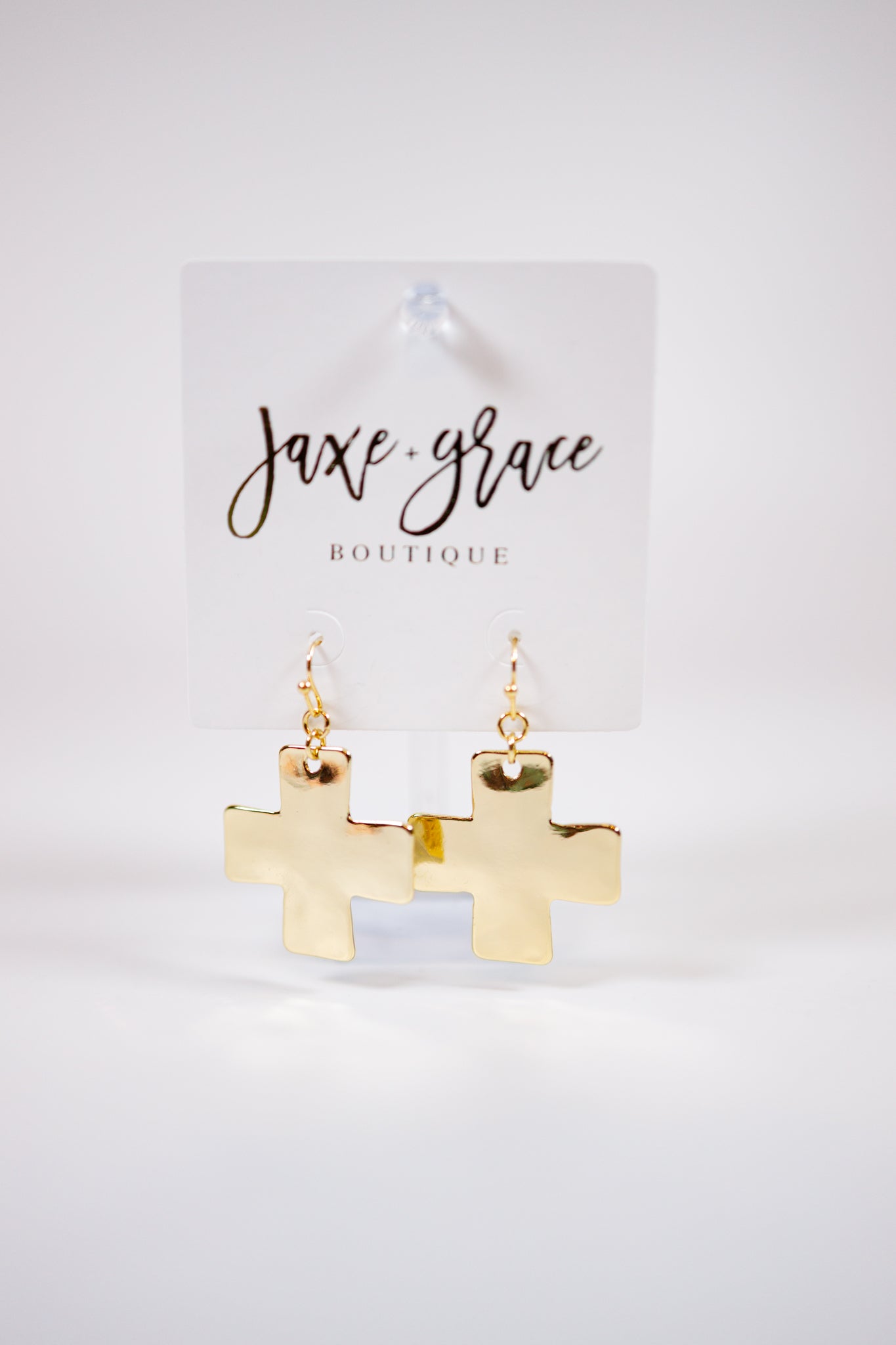 Hammered Metal Cross Earrings, VARIOUS Jaxe + Grace Boutique