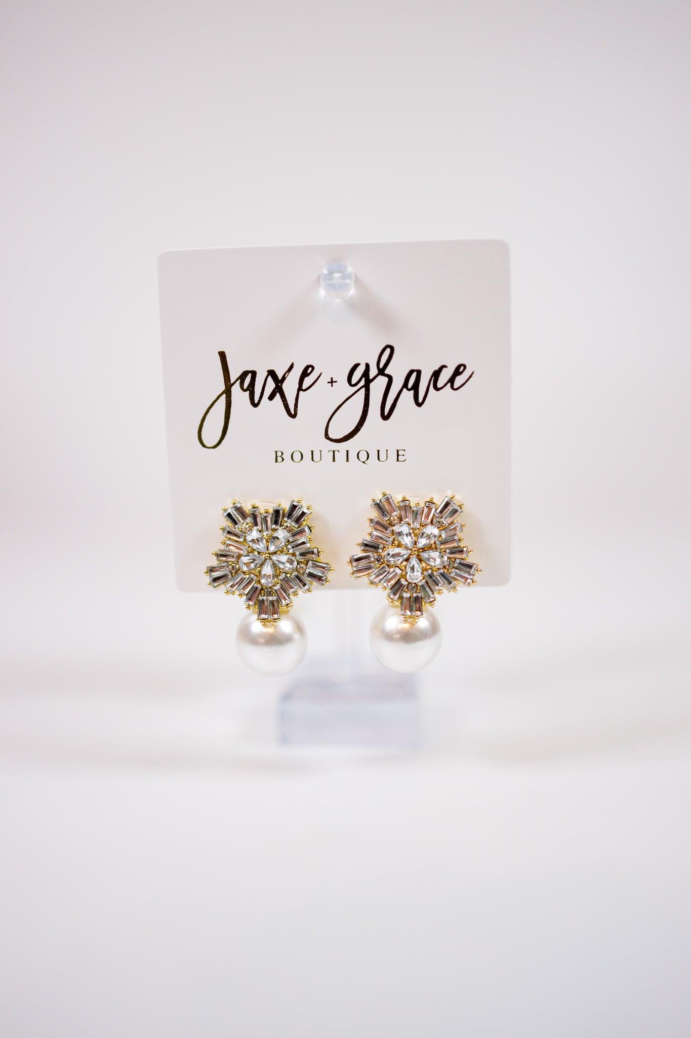 Snowflake Zirconia Pearl Earrings Jaxe + Grace Boutique
