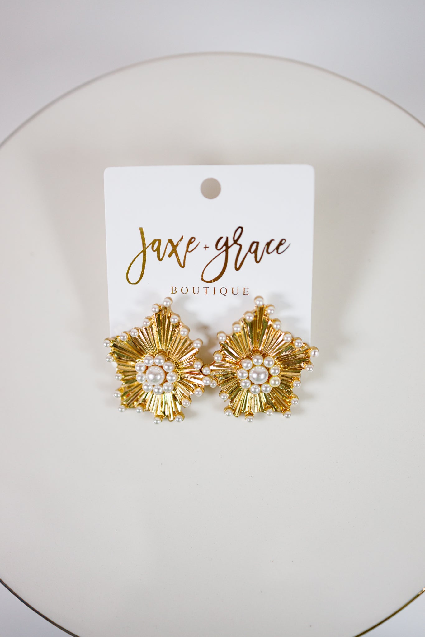 Flower Vintage Pearl Earrings Jaxe + Grace Boutique