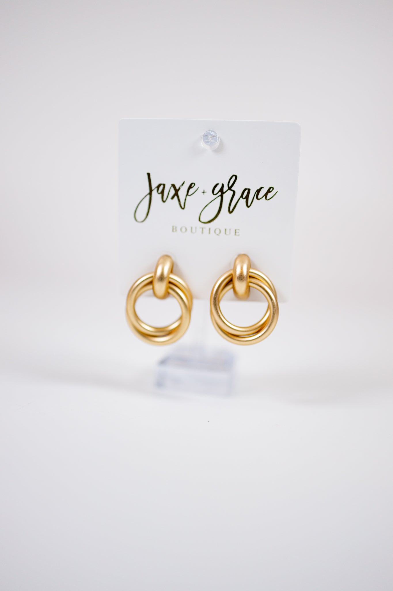 Geometric Knot Stud Earrings Jaxe + Grace Boutique