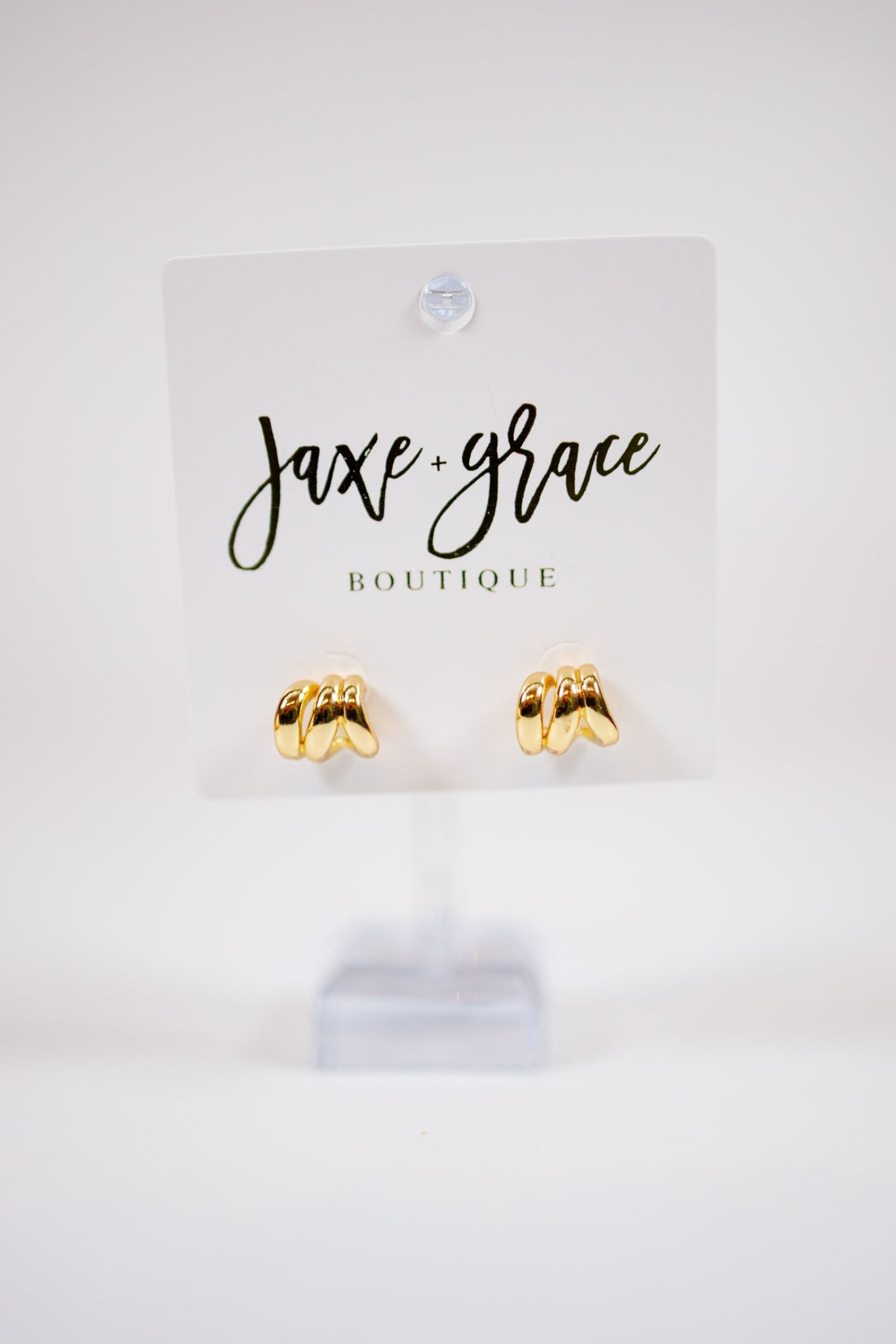 Gold Abstract Geometric Earrings Jaxe + Grace Boutique