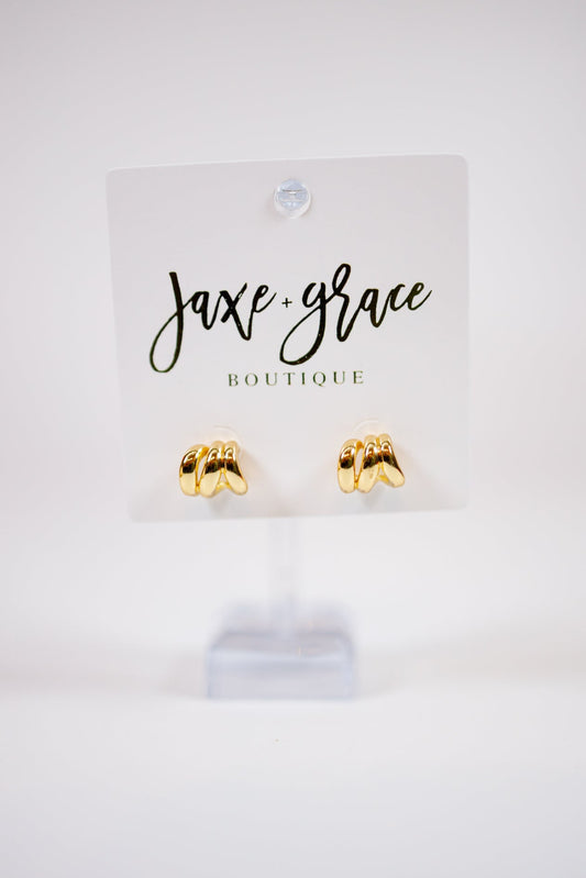 Gold Abstract Geometric Earrings Jaxe + Grace Boutique