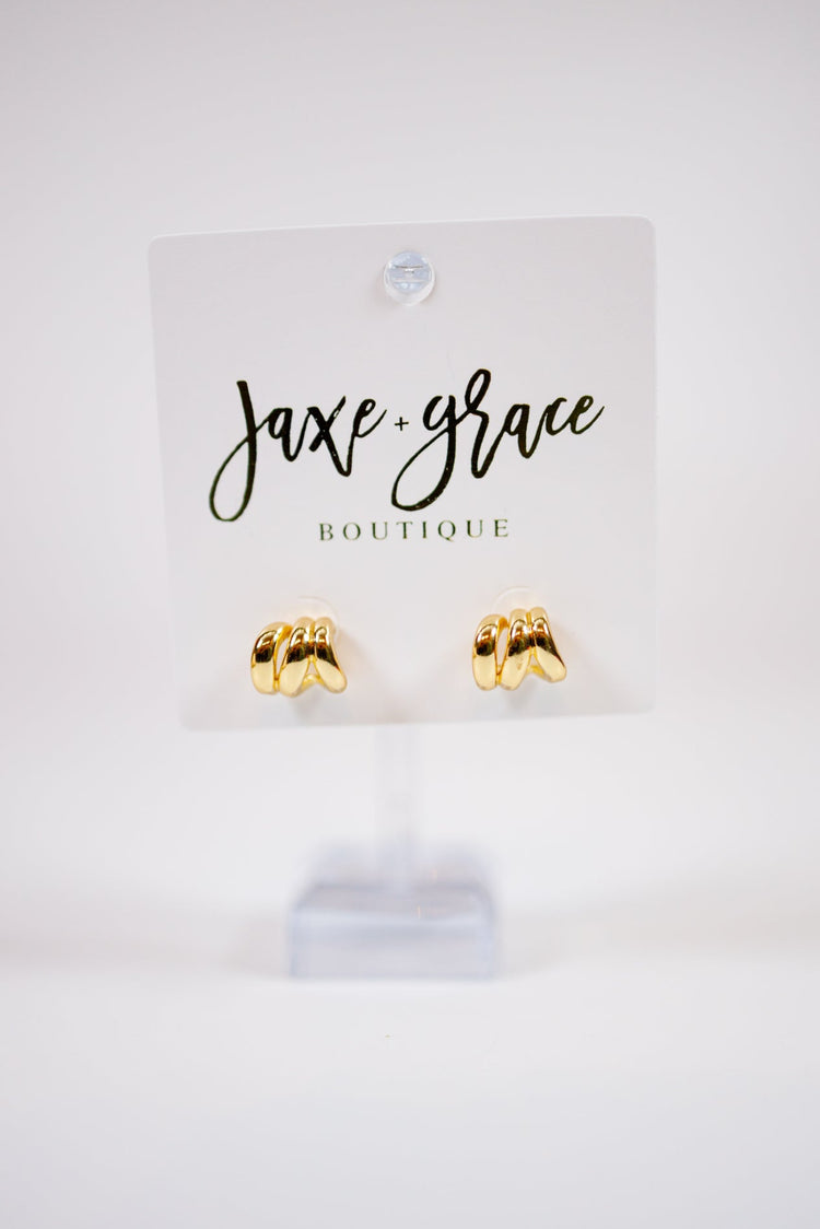 Gold Abstract Geometric Earrings Jaxe + Grace Boutique