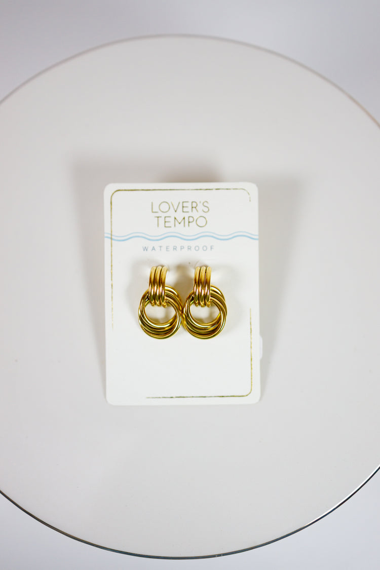 Gold Layered Knocker Earrings Jaxe + Grace Boutique