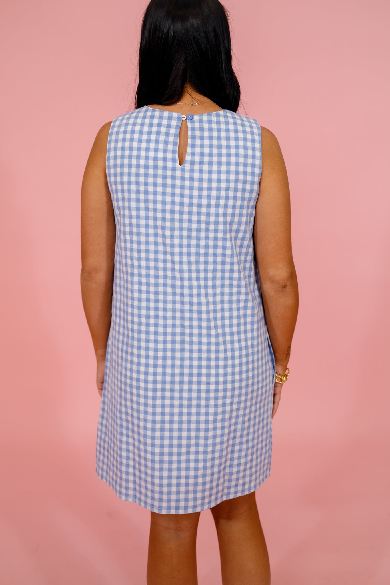 Light Blue Gingham Mini Dress Jaxe + Grace Boutique
