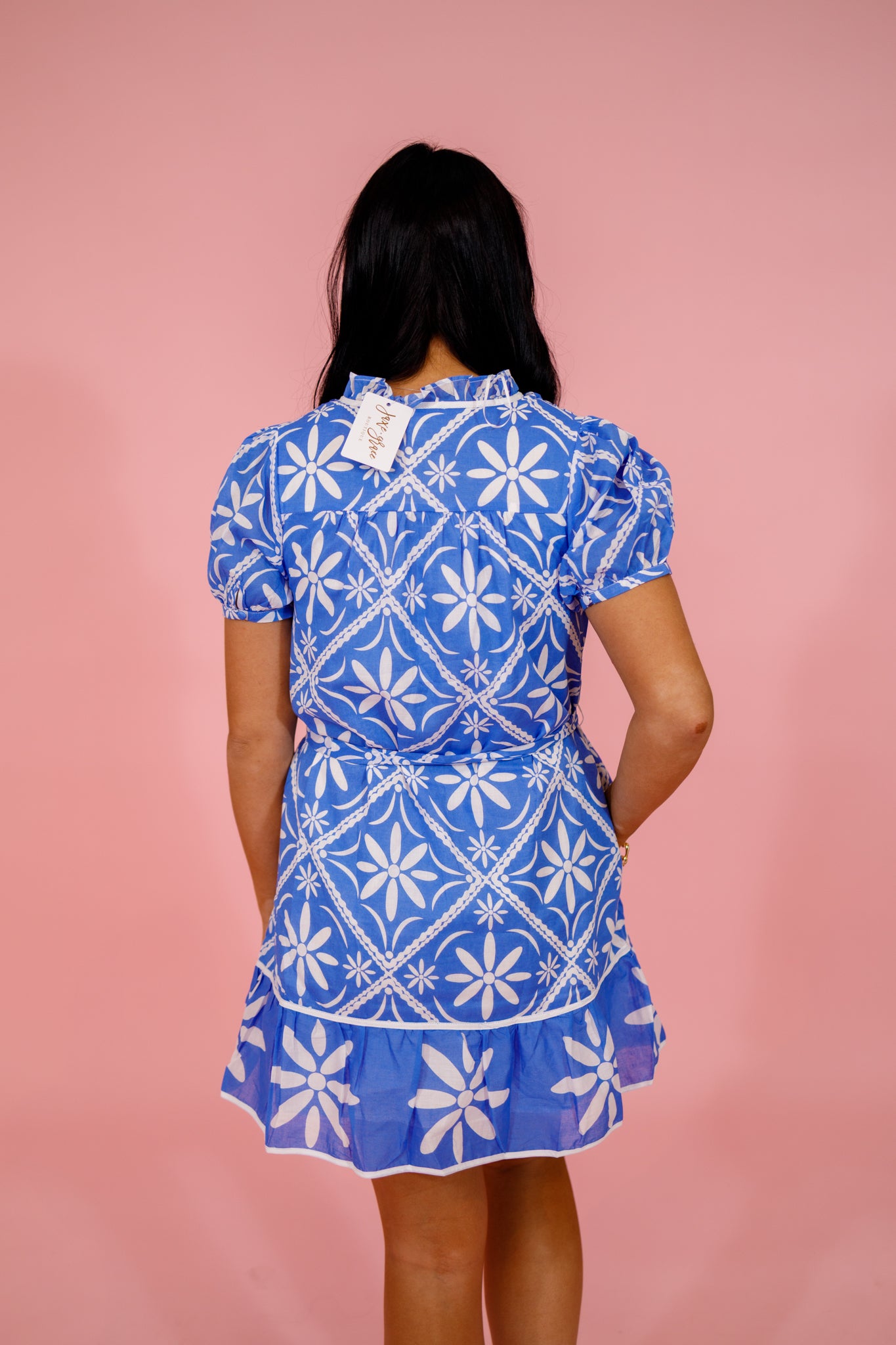 Blue Pattern Alexie Mini Dress Jaxe + Grace Boutique