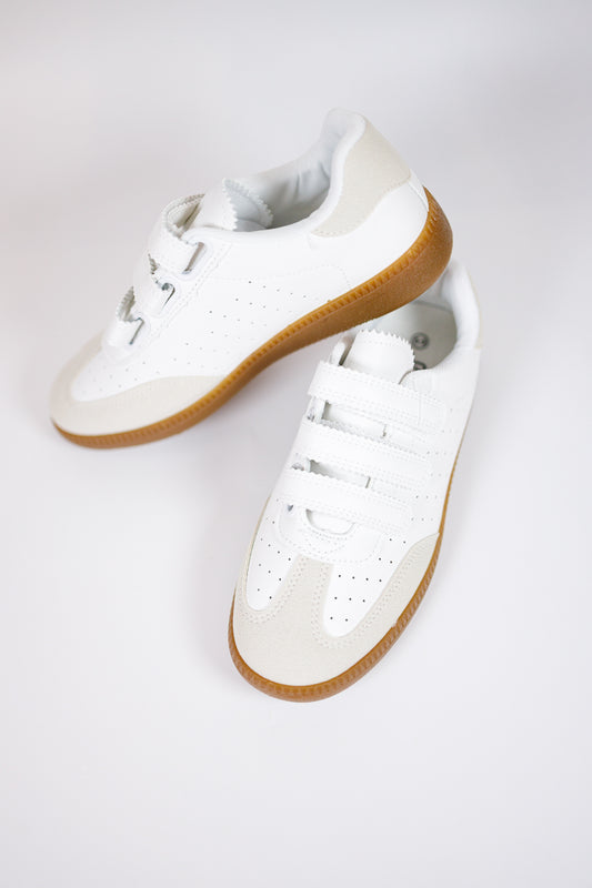 White Scallop Velcro Sneaker Jaxe + Grace Boutique