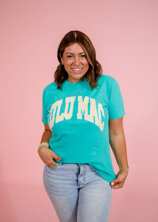 LULU MAC - Stripe Green Comfort Color Tee Jaxe + Grace Boutique