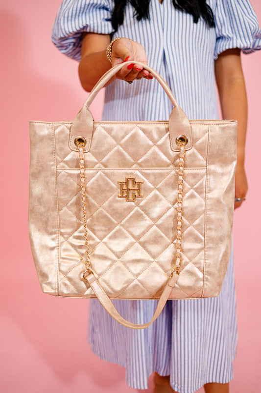 Caroline Hill - Gold Shimmer LD Kinzley Tote Jaxe + Grace Boutique