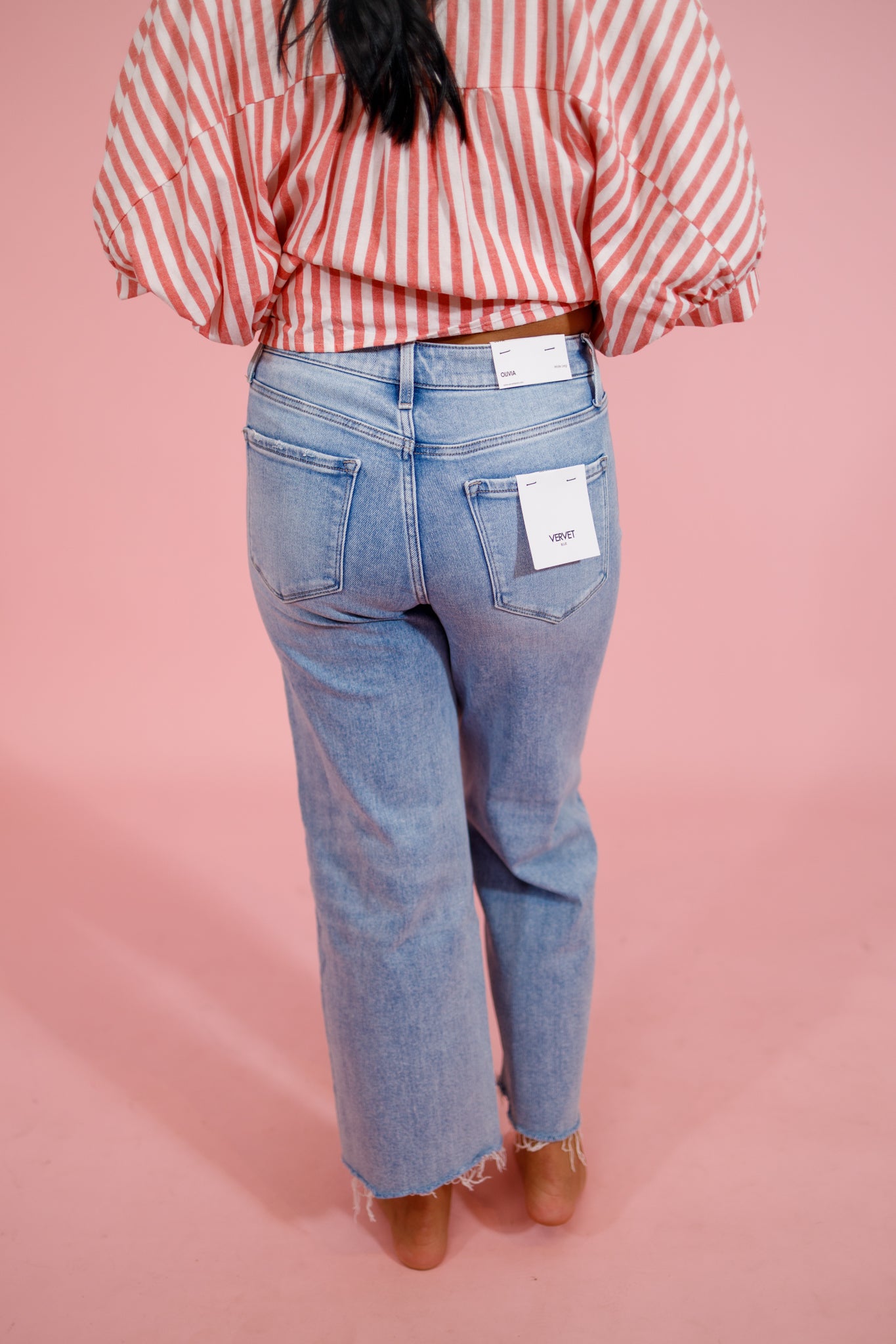 Vervet High Rise Distressed Wide Leg Jeans Jaxe + Grace Boutique