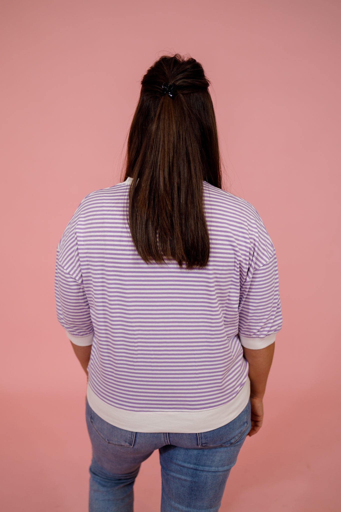 Striped Contrast Top, LAVENDER Jaxe + Grace Boutique