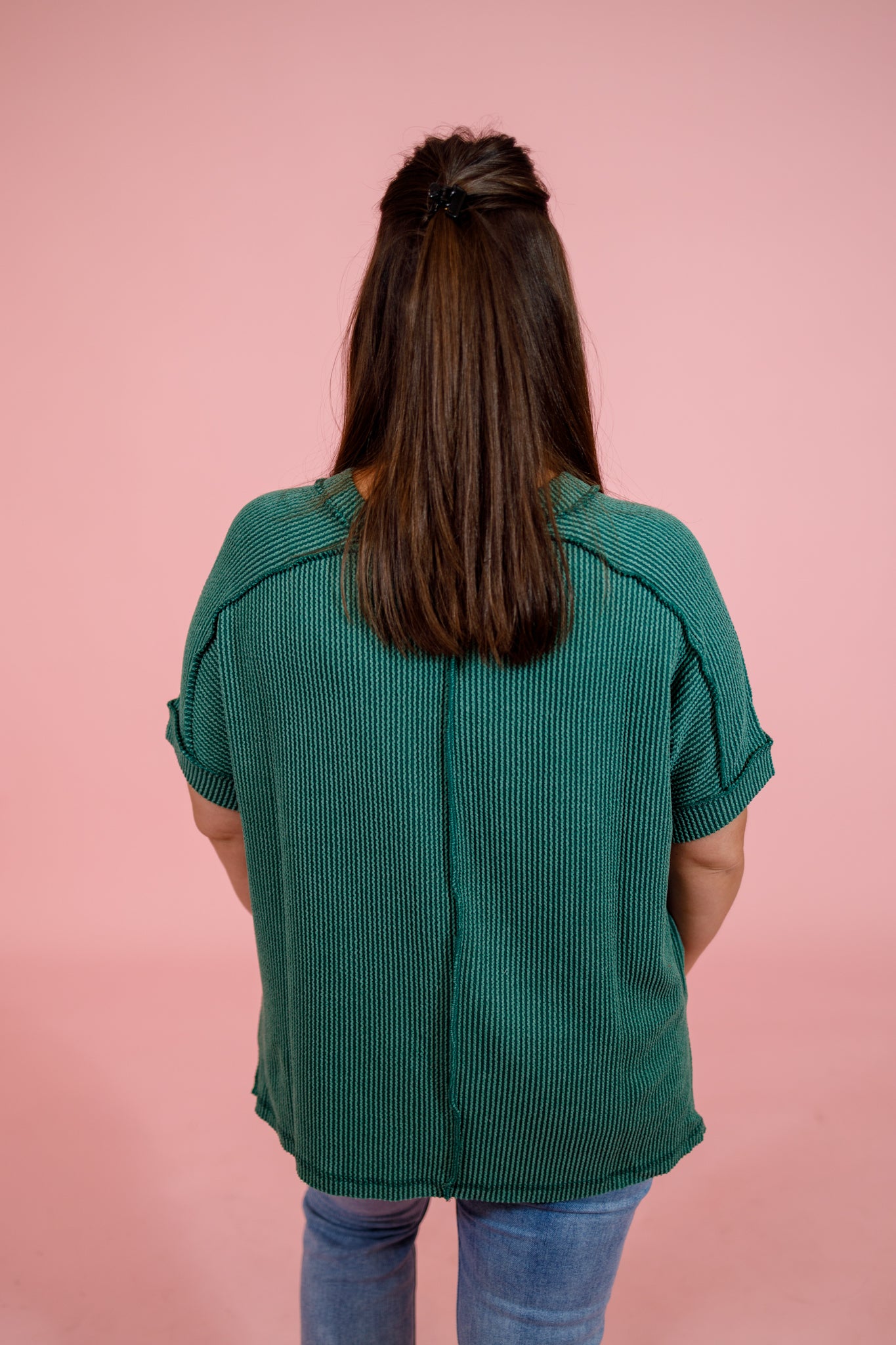 Ribbed Cuff Sleeve Top, HUNTER GREEN Jaxe + Grace Boutique