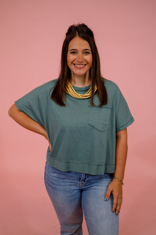 Exposed Seam Boxy Top, H ASH JADE Jaxe + Grace Boutique