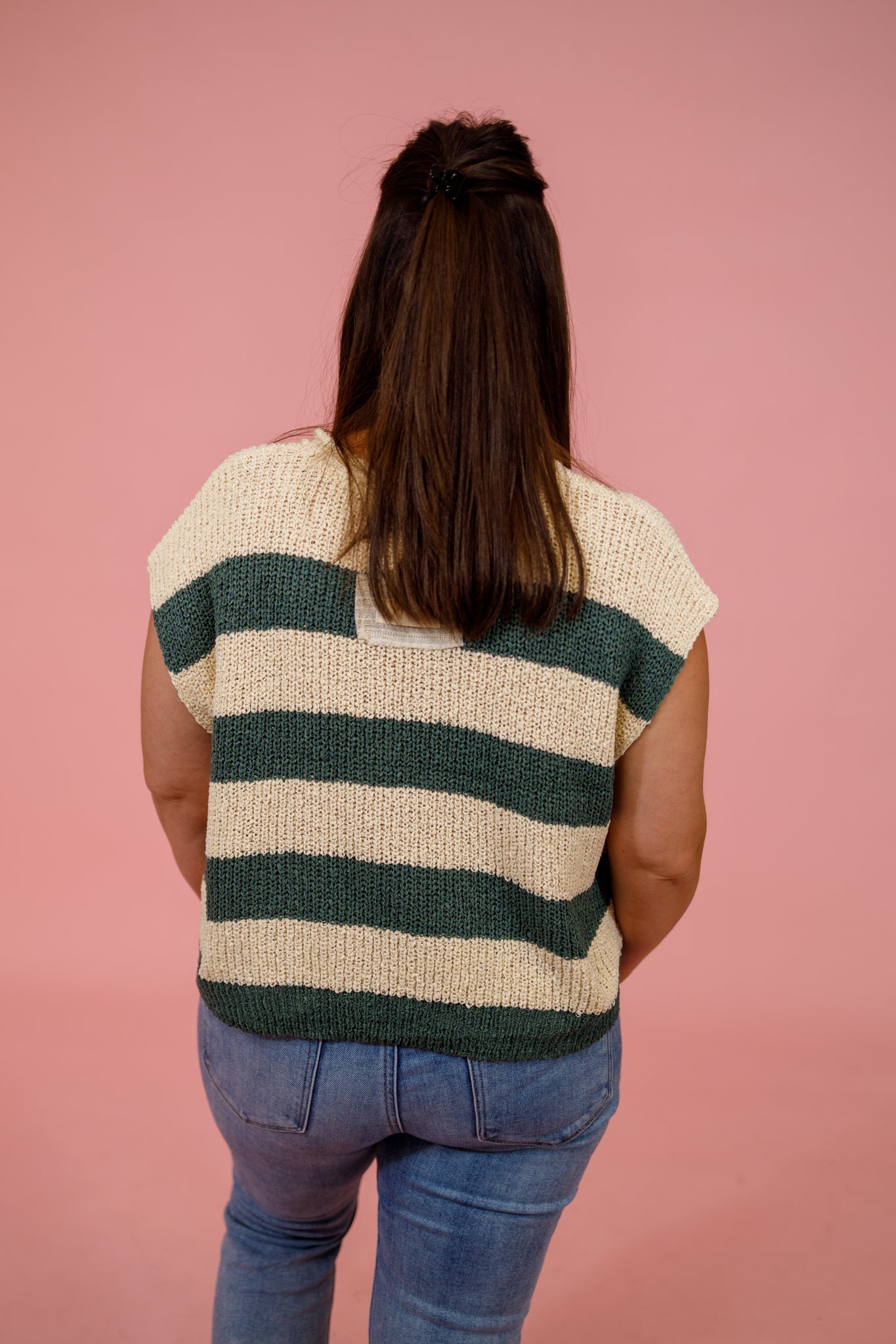 Slit Neck Striped Sleeveless Knit Top, ASH JADE Jaxe + Grace Boutique