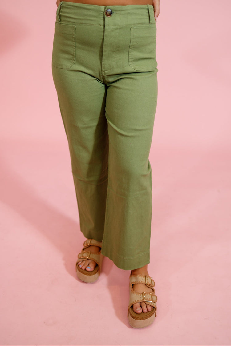 Olive Patch Pocket Pants Jaxe + Grace Boutique