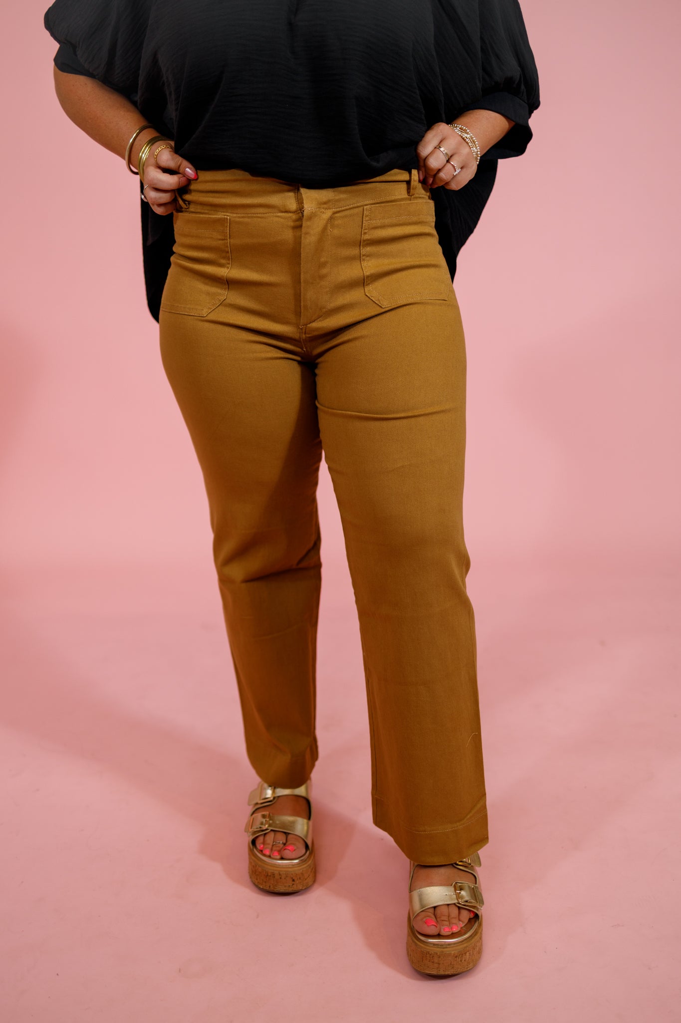 Hazelnut Patch Pocket Pants Jaxe + Grace Boutique