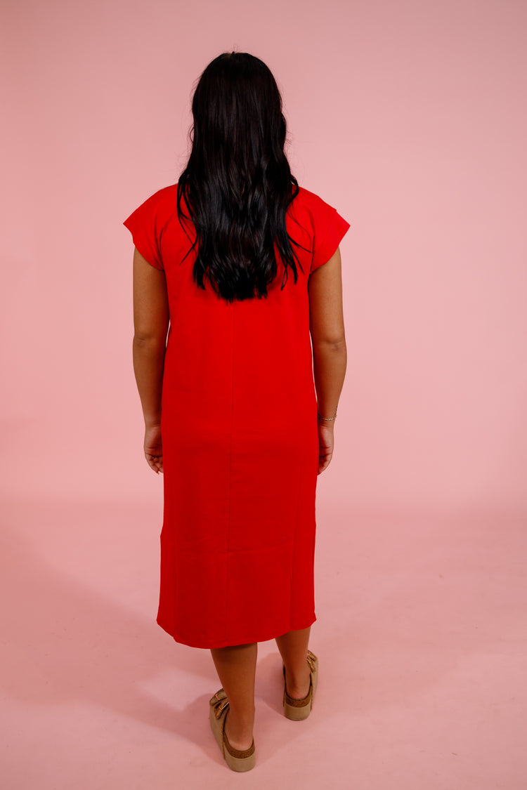 Round Neck Short Sleeve Midi Dress, RUBY Jaxe + Grace Boutique