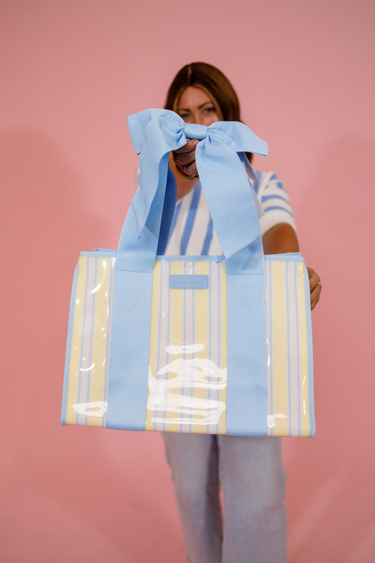 Case Mate Bubble Jelly Tote Bag, CABANA STRIPE BOW Jaxe + Grace Boutique