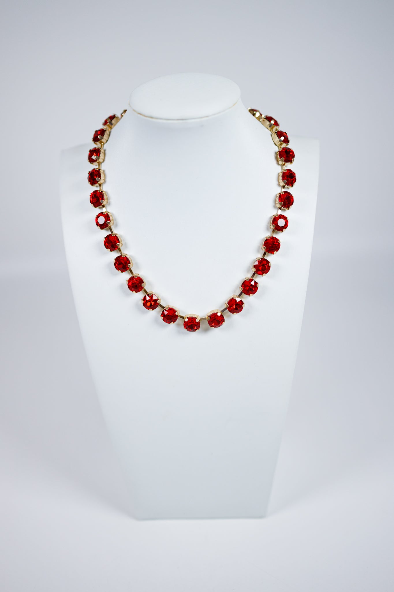Red Stone Crystal Necklace Jaxe + Grace Boutique