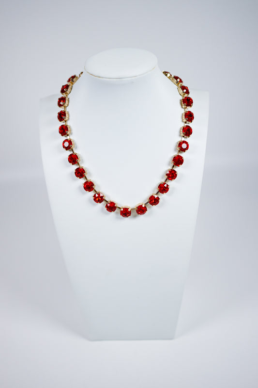 Red Stone Crystal Necklace Jaxe + Grace Boutique