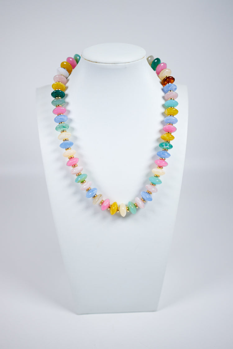 Multi Color & Gold Beaded Necklace Jaxe + Grace Boutique