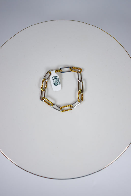 Textured Gold & Silver Chain Bracelet Jaxe + Grace Boutique