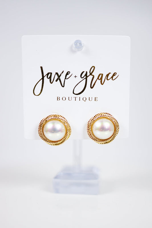 Pearl Accent Drop Earrings Jaxe + Grace Boutique