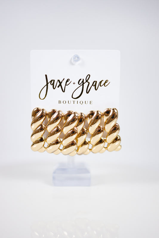 Twisted Metal Square Earrings Jaxe + Grace Boutique