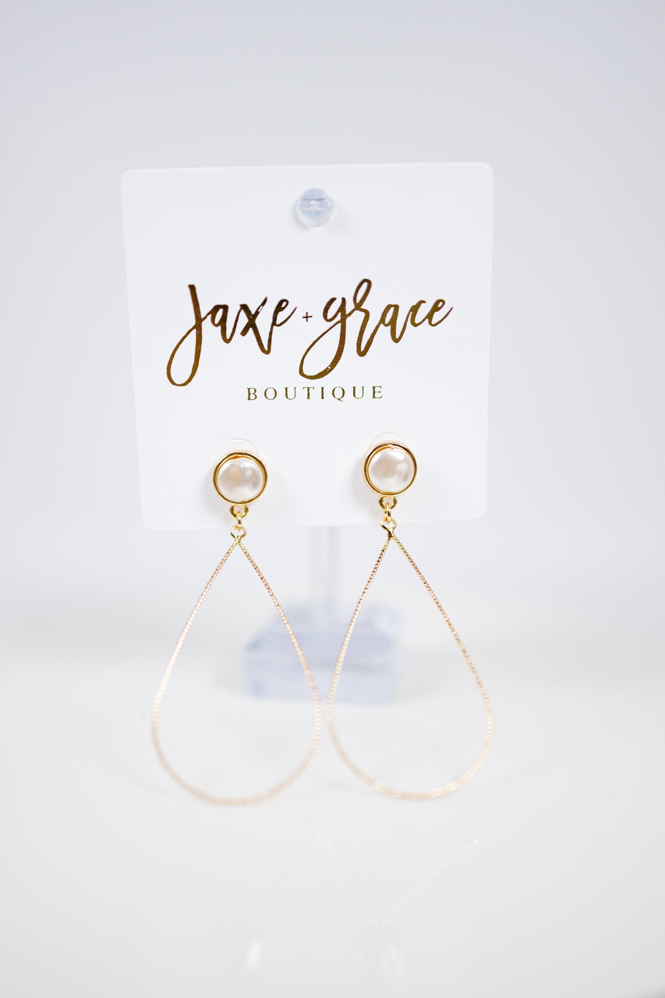 Teardrop Pearl Dangle Earrings Jaxe + Grace Boutique