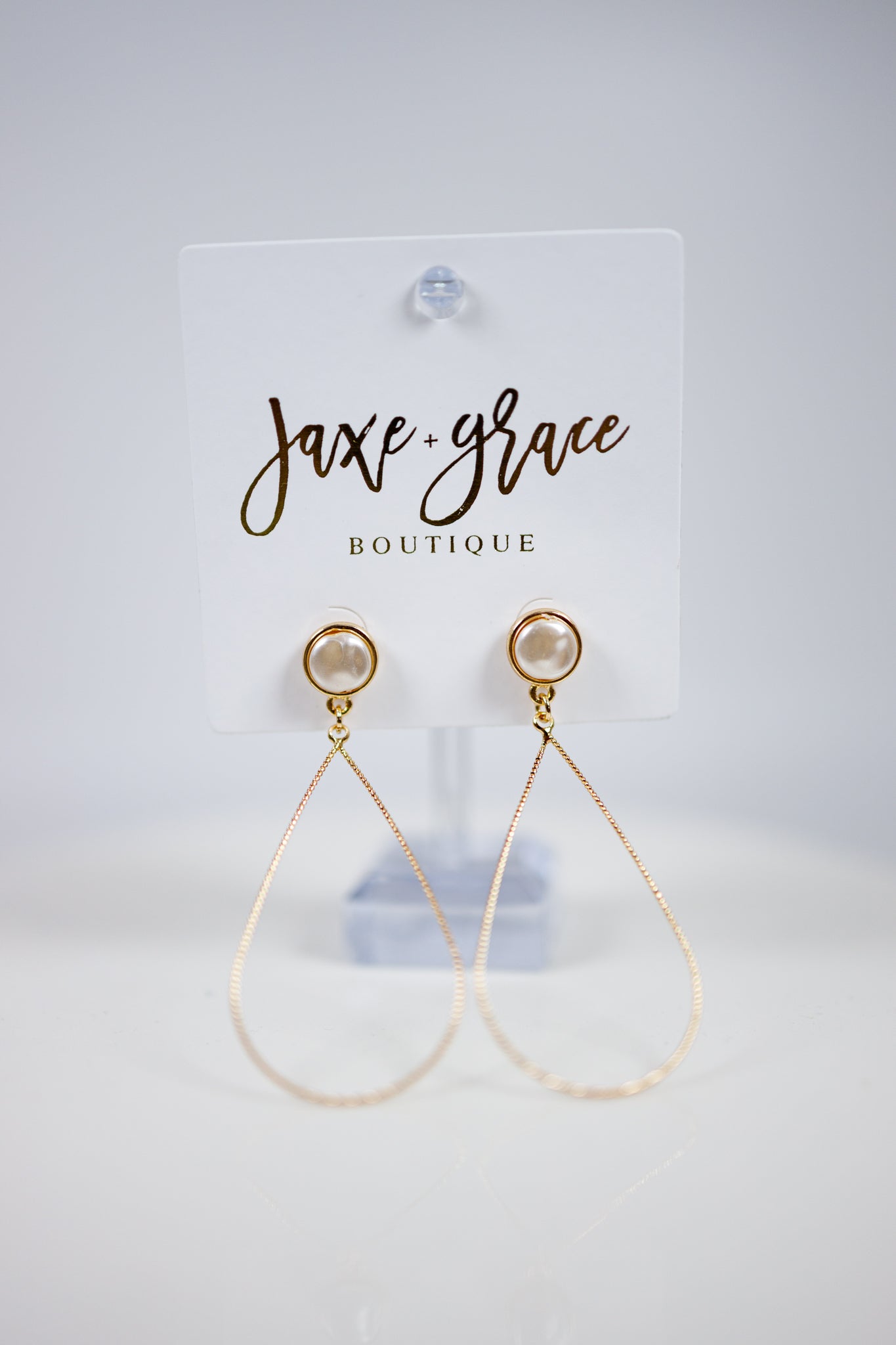 Teardrop Pearl Dangle Earrings Jaxe + Grace Boutique