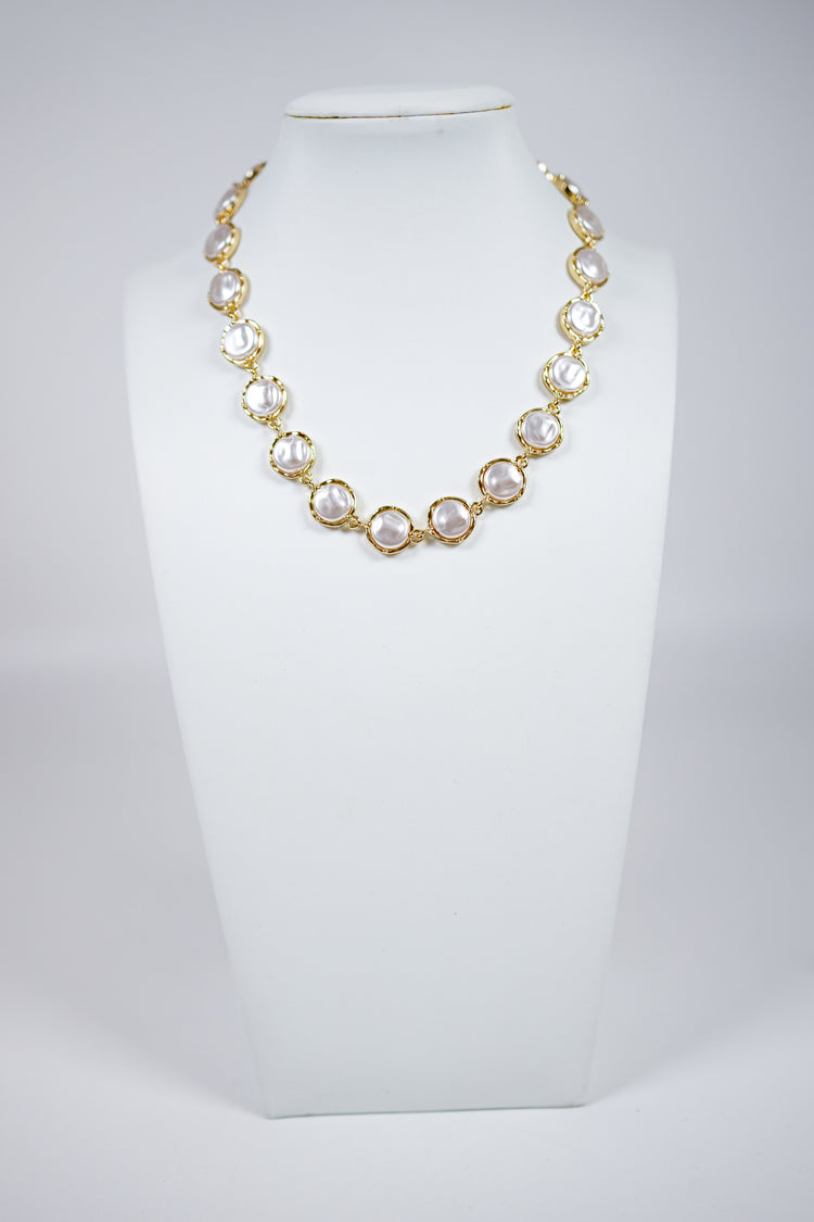 Gold Chain & Pearl Charm Necklace Jaxe + Grace Boutique