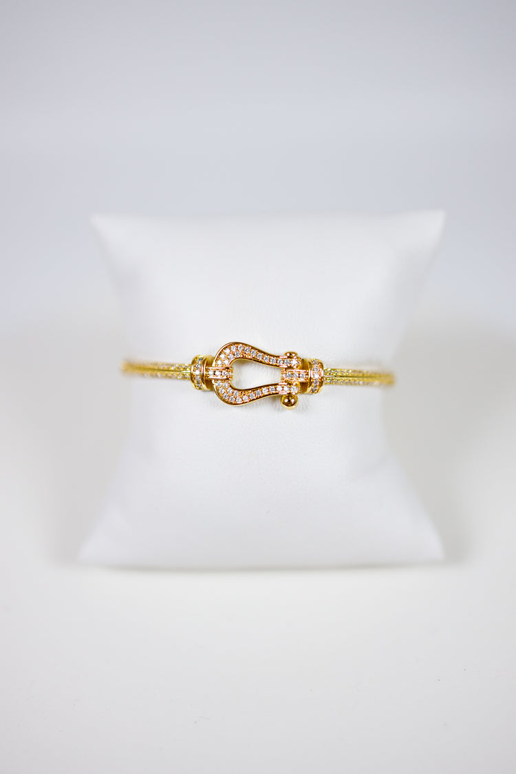 Pave Horseshoe Bangle Bracelet Jaxe + Grace Boutique
